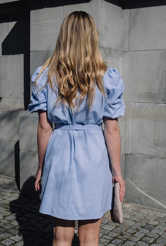 HiiL Studio Amazing Short Dress Light Blue Stripes kjole 5