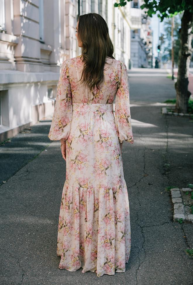 byTiMo Georgette Maxi Dress Vintage Lilies kjole 6