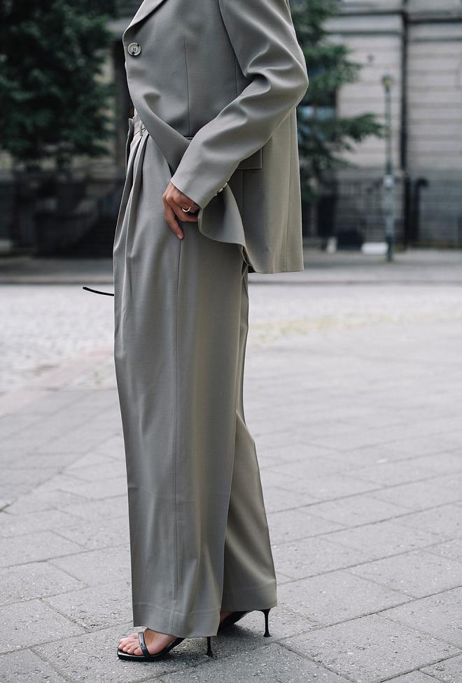 Dagmar Wide Suit Trouser Stone Grey 4