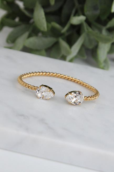Caroline Svedbom Mini Drop Bracelet Gold Crystal