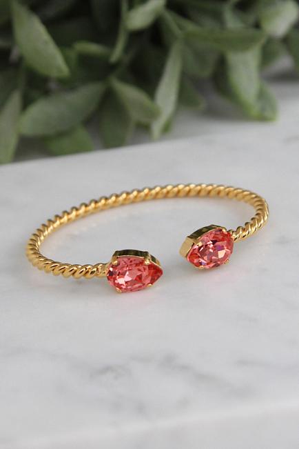 Caroline Svedbom Mini Drop Bracelet Gold Rose Peach armbånd