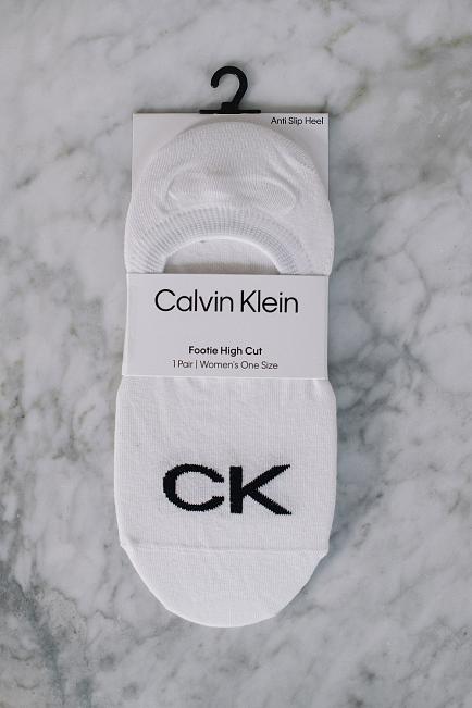 Calvin Klein Kristal Sporty Logo Liner White sokker