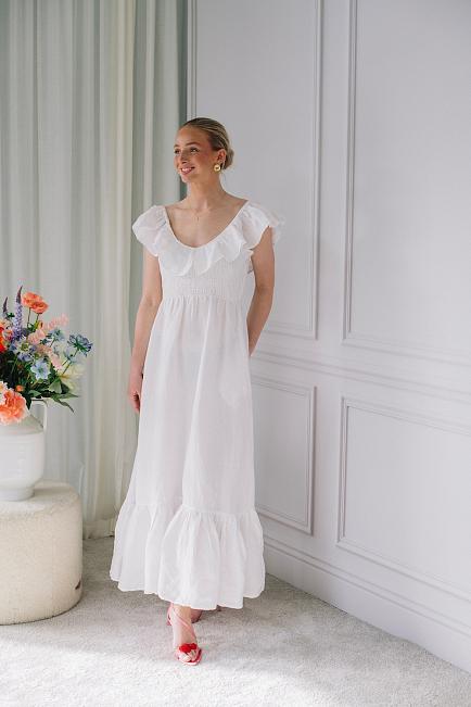 ByTiMo Linen Smock Dress Perfect White 4