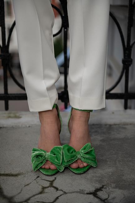 Custommade Marita Velvet Sandal Kelly Green sandaler 2