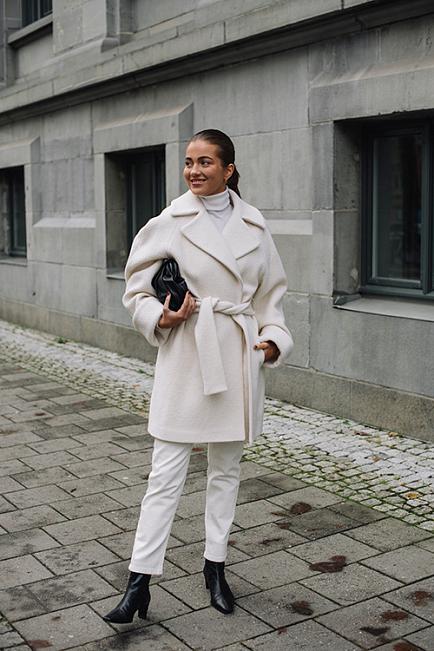 The Product by Vanessa Rudjord Wool Coat Mid White ullkåpe