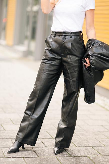 Anine Bing Carmen Pant Black Recycled Leather bukse