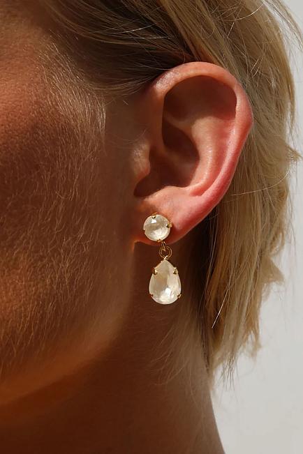 Caroline Svedbom Mini Drop Earrings Gold Linen Ignite øredobber