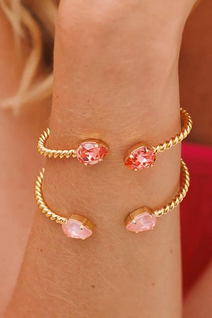 Caroline Svedbom Mini Drop Bracelet Gold Rose Peach armbånd 2