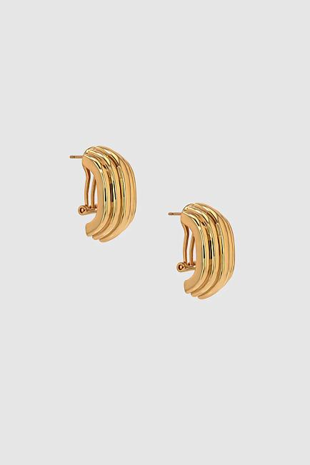 Anine Bing Chunky Ribbed Earrings Gold øreringer 2