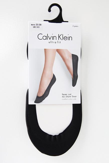 Calvin Klein Lasercut No-Show Liner Black strømper 1