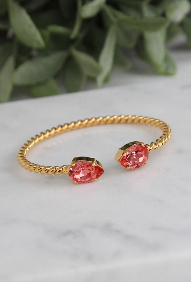 Caroline Svedbom Mini Drop Bracelet Gold Rose Peach armbånd