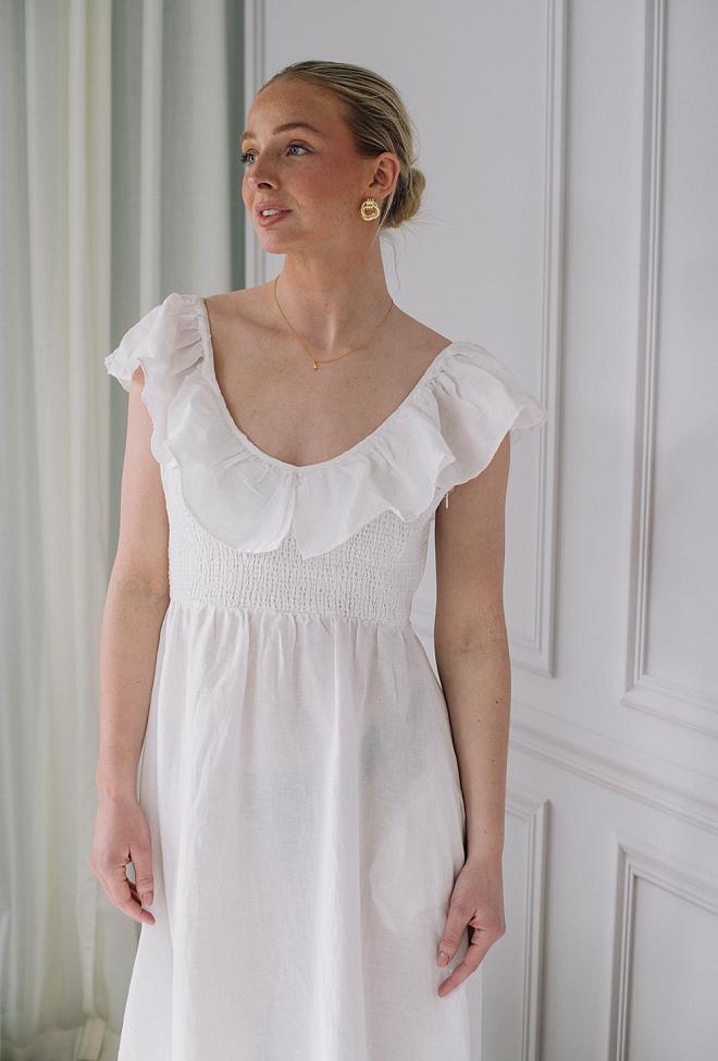 ByTiMo Linen Smock Dress Perfect White 5