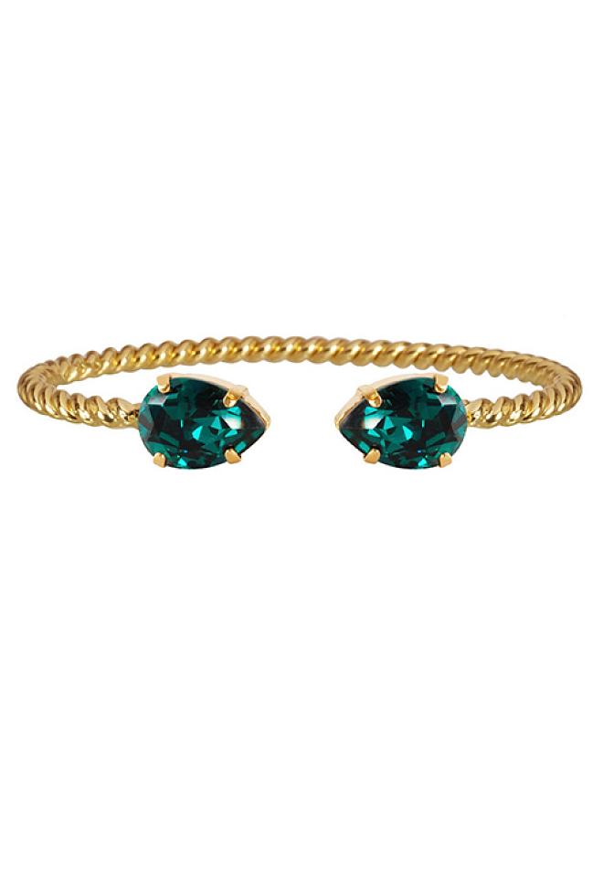 Caroline svedbom mini drop bracelet gold emerald armbånd 3