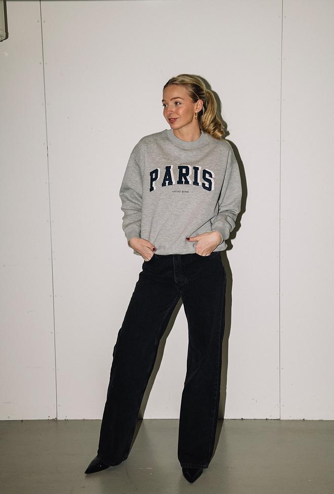 Anine Bing Tyler Sweatshirt Paris Heather Grey genser 3